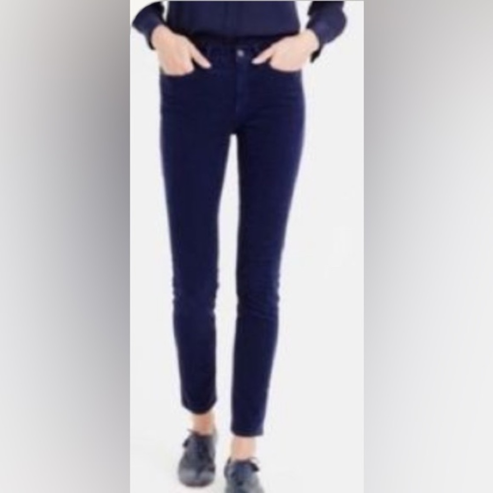 J.Crew Corduroy Ankle Toothpick Pants Navy Blue 26